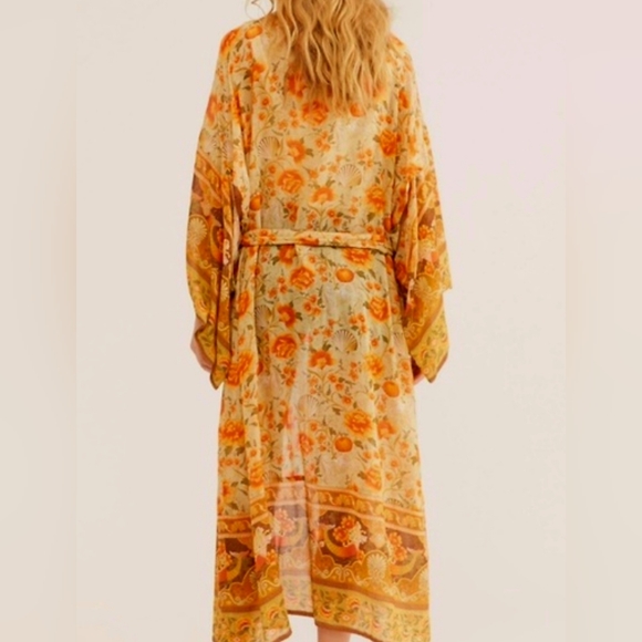 Spell & the Gypsy Free People MERMAID SEASHELL SEAHORSE Kimono Robe Duster S / M - Picture 3 of 9